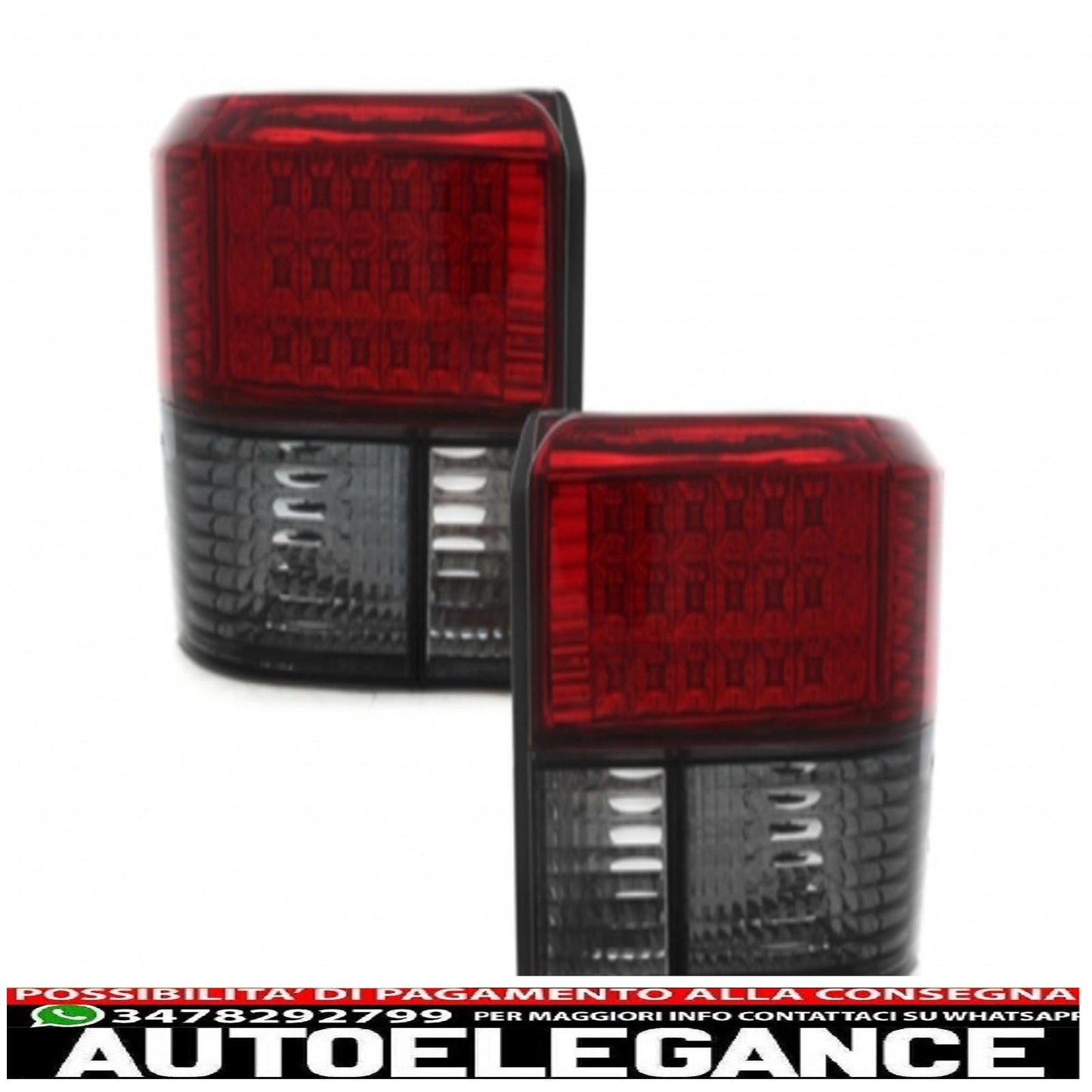 led rear lights suitable for vw t4 (1990-2003) smoke red