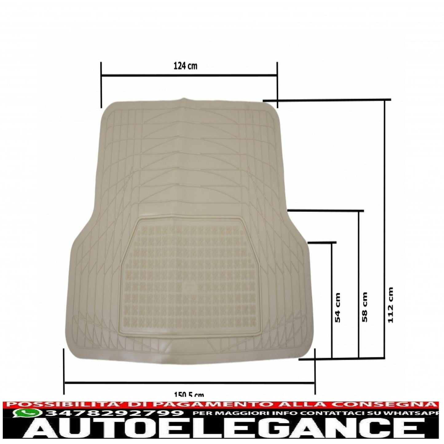 Universal adaptable beige trunk mat