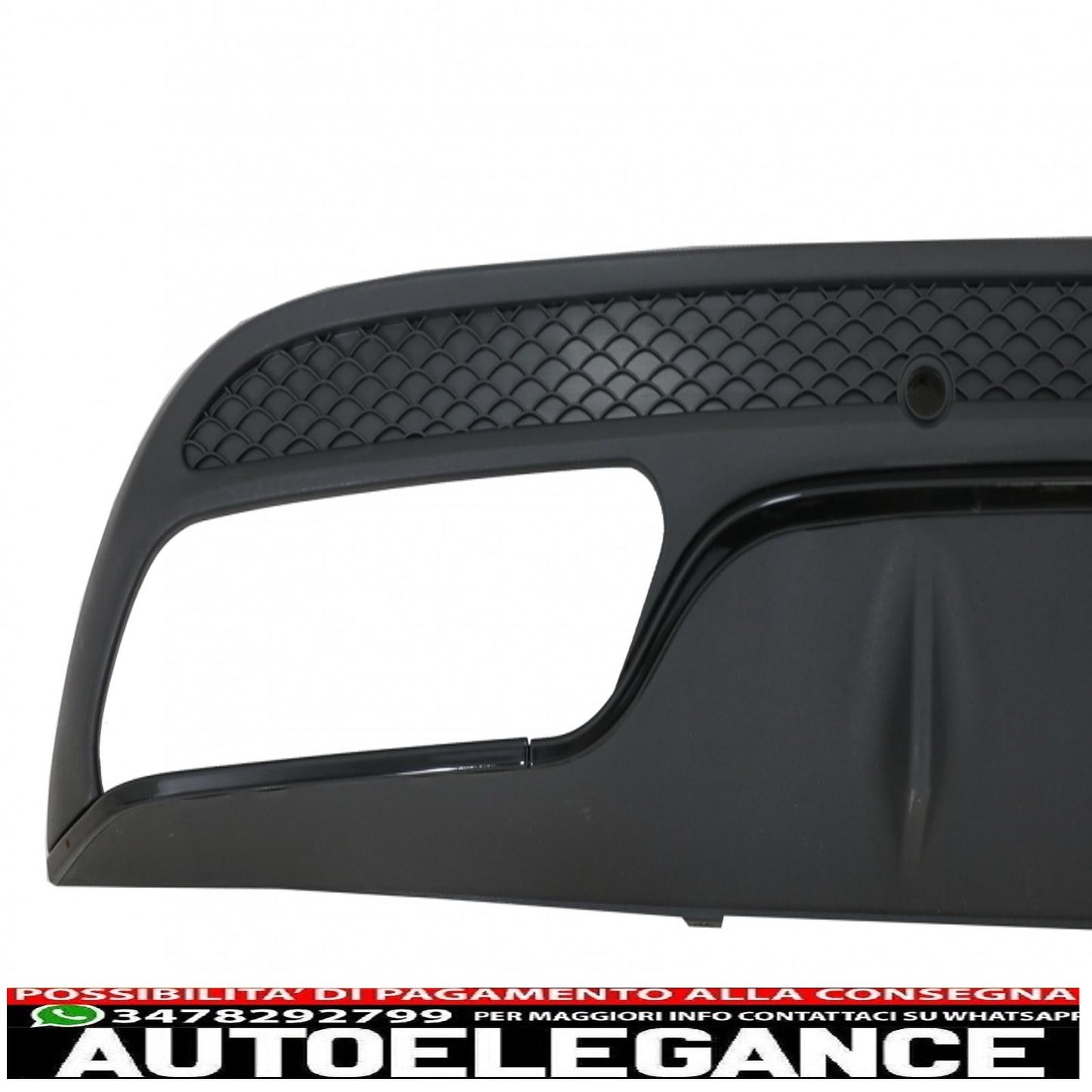 diffusore paraurti posteriore adatto per mercedes classe c w205 s205 (2014-2020) con terminali di scarico design c63 solo per sport pack black edition