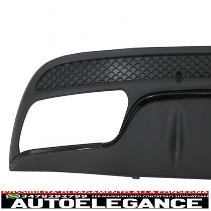 diffusore paraurti posteriore adatto per mercedes classe c w205 s205 (2014-2020) con terminali di scarico design c63 solo per sport pack black edition