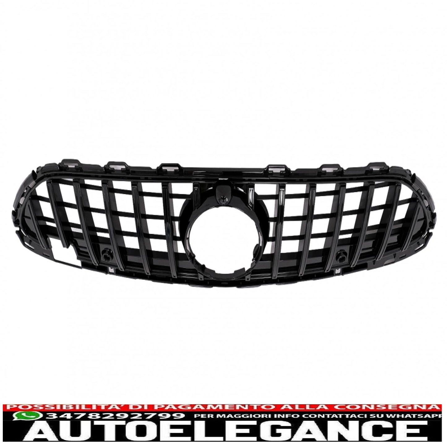 front grille suitable for mercedes c-class w206 sedan s206 t-modell (2021-up) gt-r design panamericana black