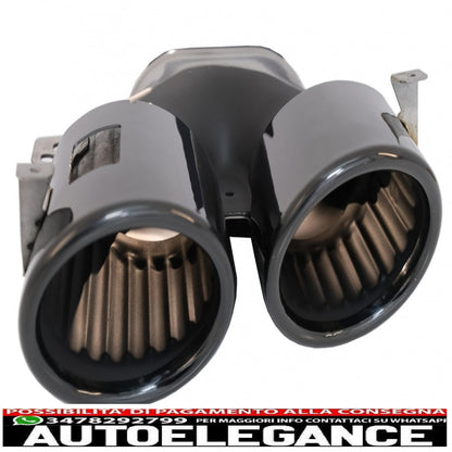 Exhaust pipes suitable for mercedes a-class w177 cla ii x118 c118 gla suv h247 glb suv x247 35 amg / 45 amg (2018-) 45s design black 