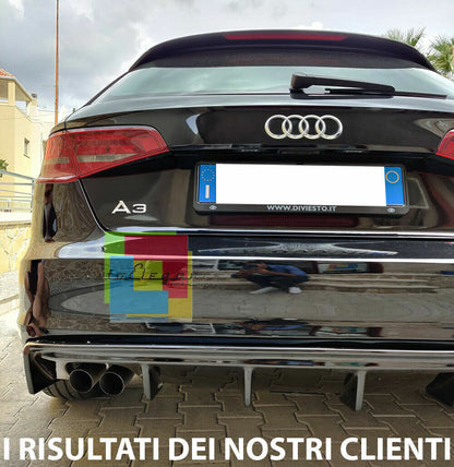 DIFFUSORE AUDI A3 8V 2012-2015 SPORTBACK SOTTO PARAURTI POSTERIORE RS3 IN ABS .T