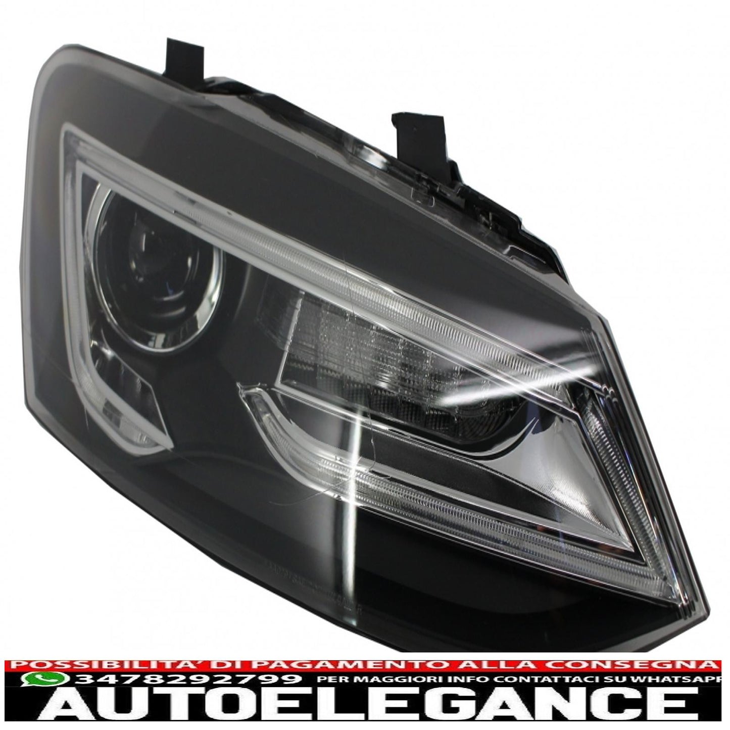 led xenon hid headlights suitable for vw polo 6r 6c 61 (2011-2017) Devil Eye Look light bar