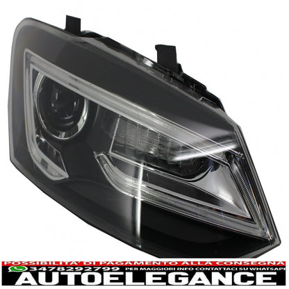 led xenon hid headlights suitable for vw polo 6r 6c 61 (2011-2017) Devil Eye Look light bar