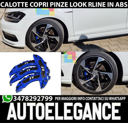 CERCHI IN LEGA 18" ADATTI PER VW GOLF GTD GTI LOOK R DESIGN SPORTIVO +  COVER PINZE FRENI BLU LOOK RLINE