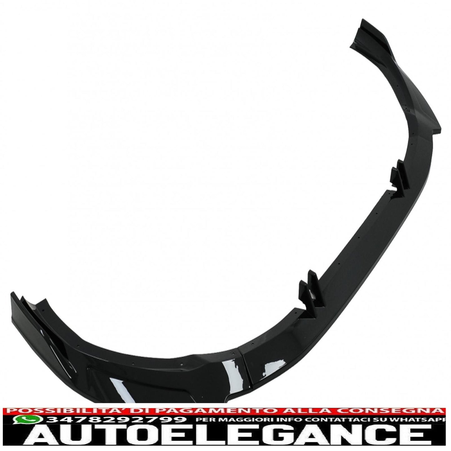 Front bumper additional spoiler suitable for Audi A4 B9 Second Facelift S-Line (2020-up) Piano Black 