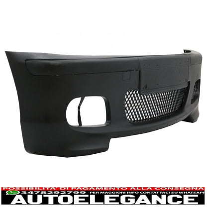 kit carrozzeria adatto per bmw serie 3 e46 berlina (1998-2004) paraurti con minigonne laterali in pdc e fendinebbia design m-technik cromato trasparente