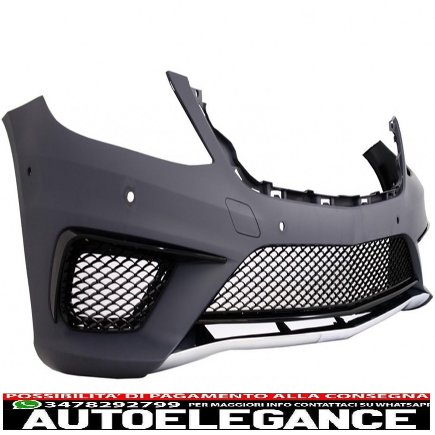 Front bumper suitable for mercedes s class w222 (2013-06.2017) pdc with black front grille design s63 