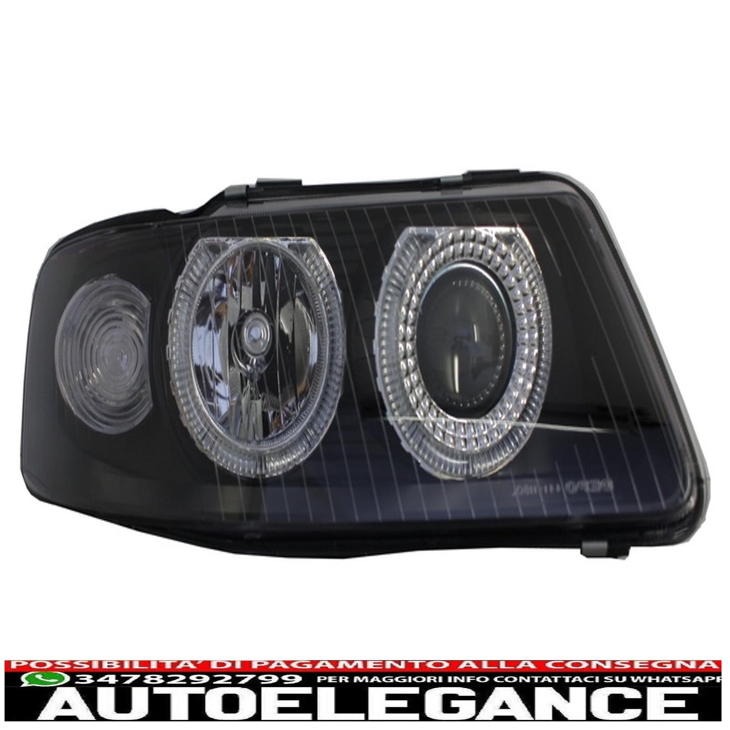 angel eye headlights suitable for audi a3 8l (09.2000-05.2003) black