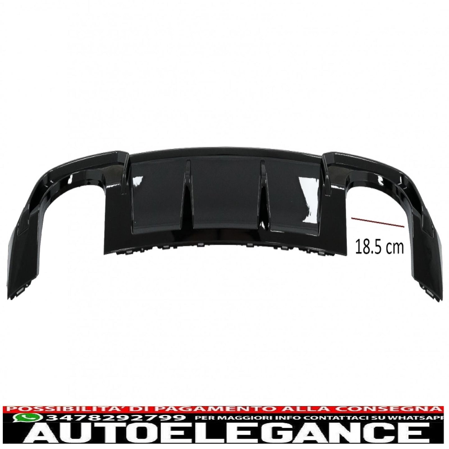 Diffusore mantovana paraurti posteriore adatto per audi a3 8v facelift (2016-2019) berlina cabrio rs3 solo design paraurti s-line pianoforte nero