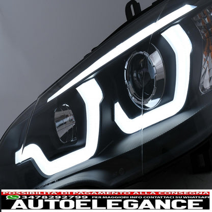 led light tube drl angel eye headlights suitable for bmw x5 e70 (2007-2010) black 