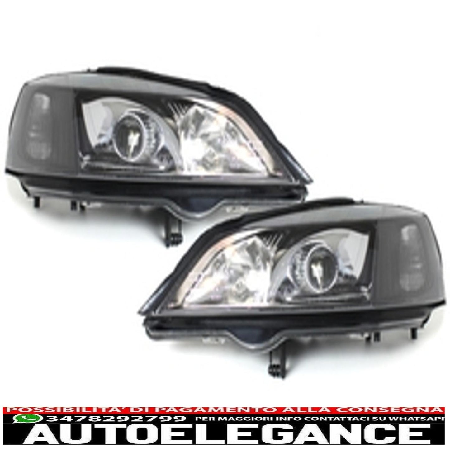 headlights suitable for opel astra g (1998-2004) black