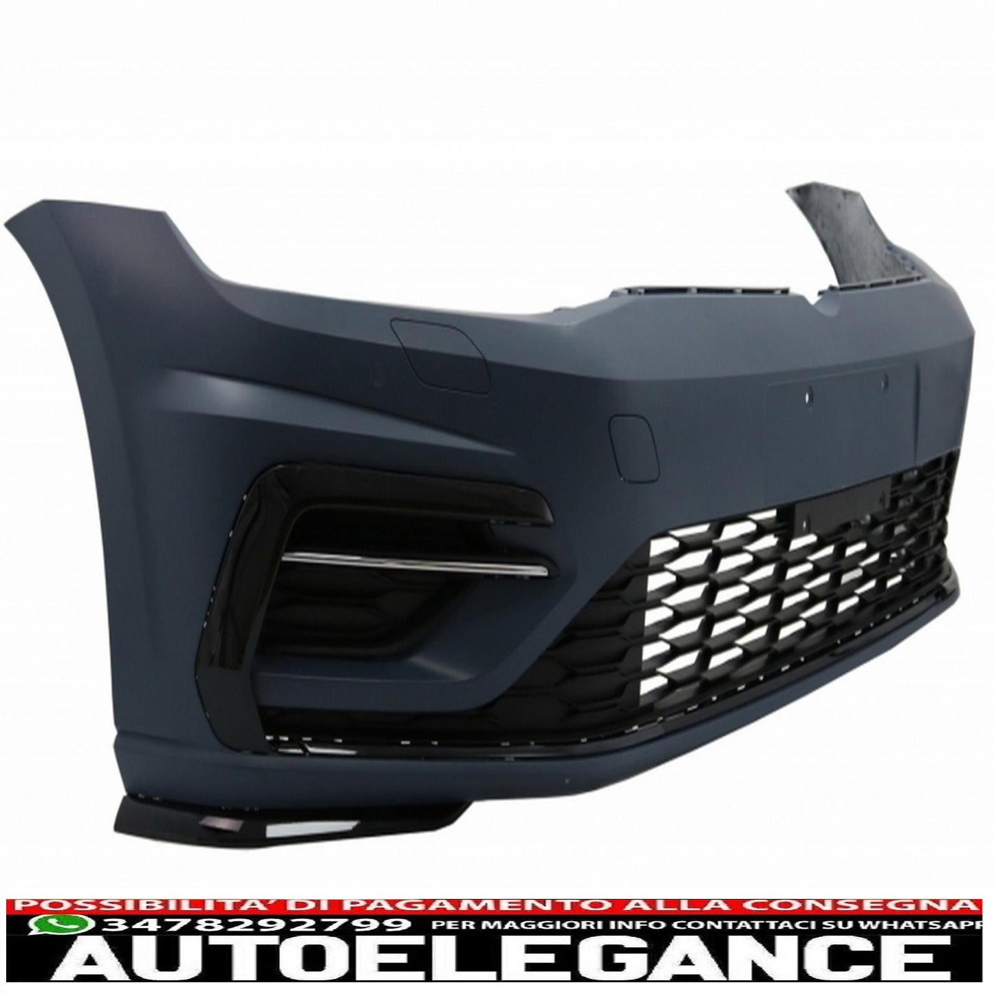 front bumper with center grille without badge suitable for vw golf 7.5 (2017-2020) r gti design