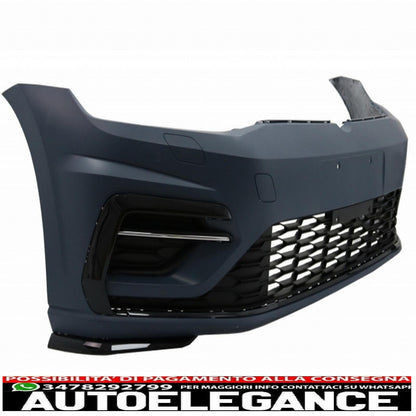 front bumper with center grille without badge suitable for vw golf 7.5 (2017-2020) r gti design