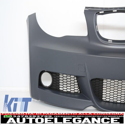 paraurti anteriore con griglie a doppio rene adatto per bmw 1'er e81/e82 e87/e88 (2004-2011) m-tech m-technik design