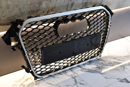 GRIGLIA ADATTA PER AUDI A4 B8 2012-2015 LOOK RS4 CON BORDO SATINATO