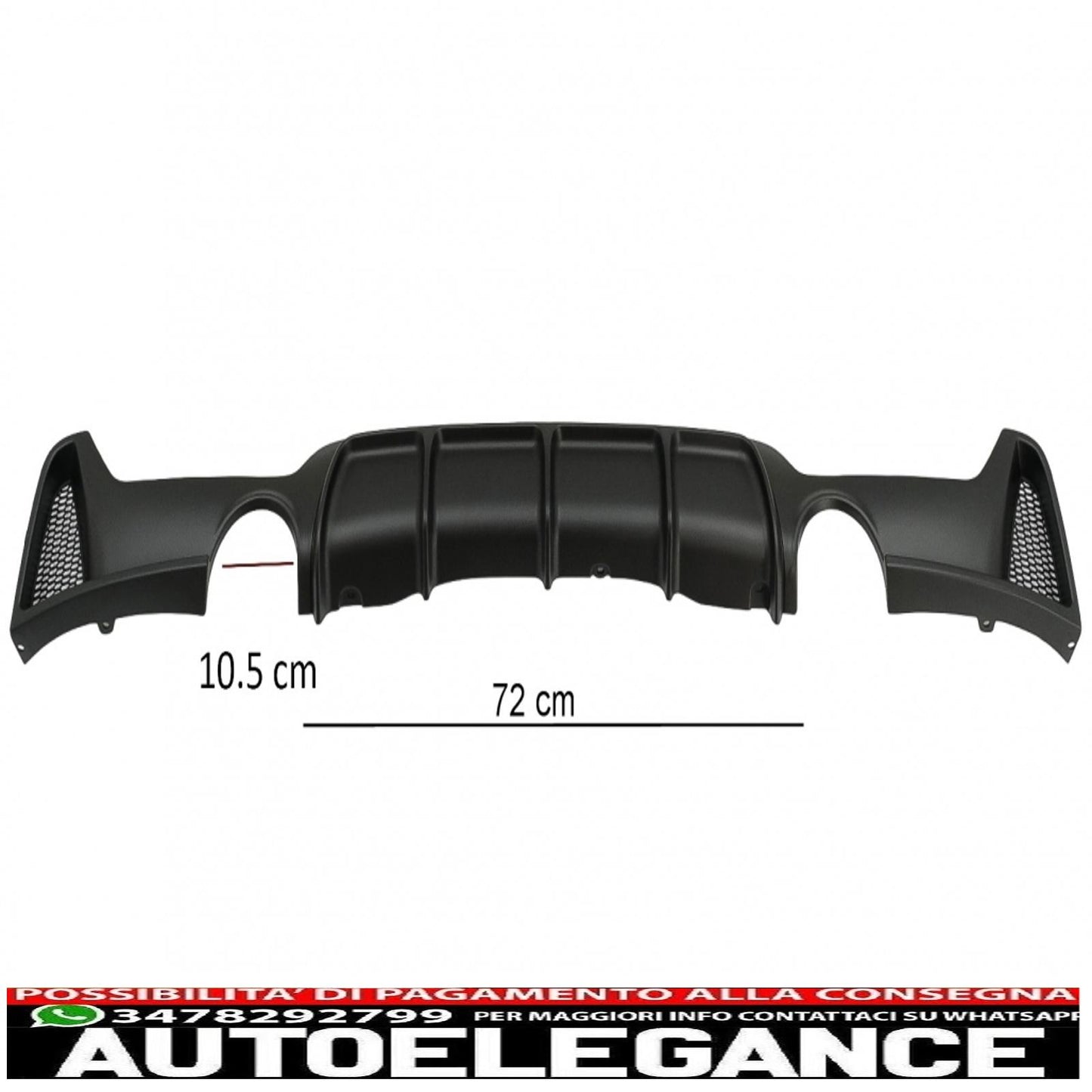 diffusore paraurti posteriore adatto per bmw serie 4 f32 f33 f36 (2013-2019) coupe cabrio m design doppia uscita singola