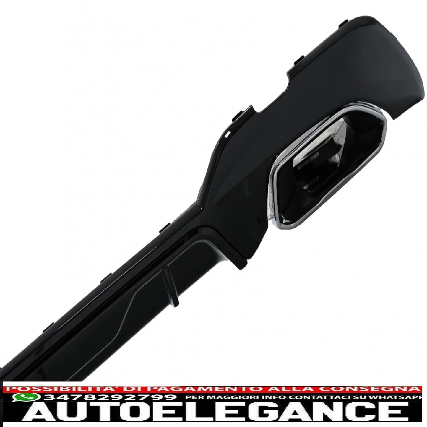 Diffusore mantovana per paraurti posteriore con terminali di scarico cromati, adatto per BMW serie 3 G20 G28 berlina G21 Touring (2018-up) M340i M Look nero pianoforte