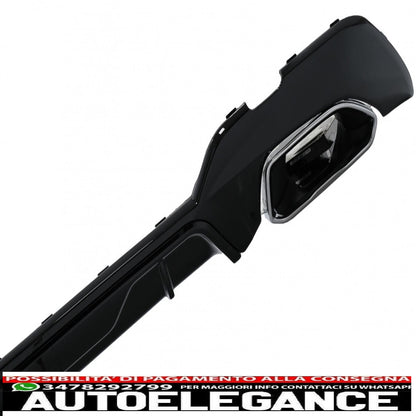 Diffusore mantovana per paraurti posteriore con terminali di scarico cromati, adatto per BMW serie 3 G20 G28 berlina G21 Touring (2018-up) M340i M Look nero pianoforte