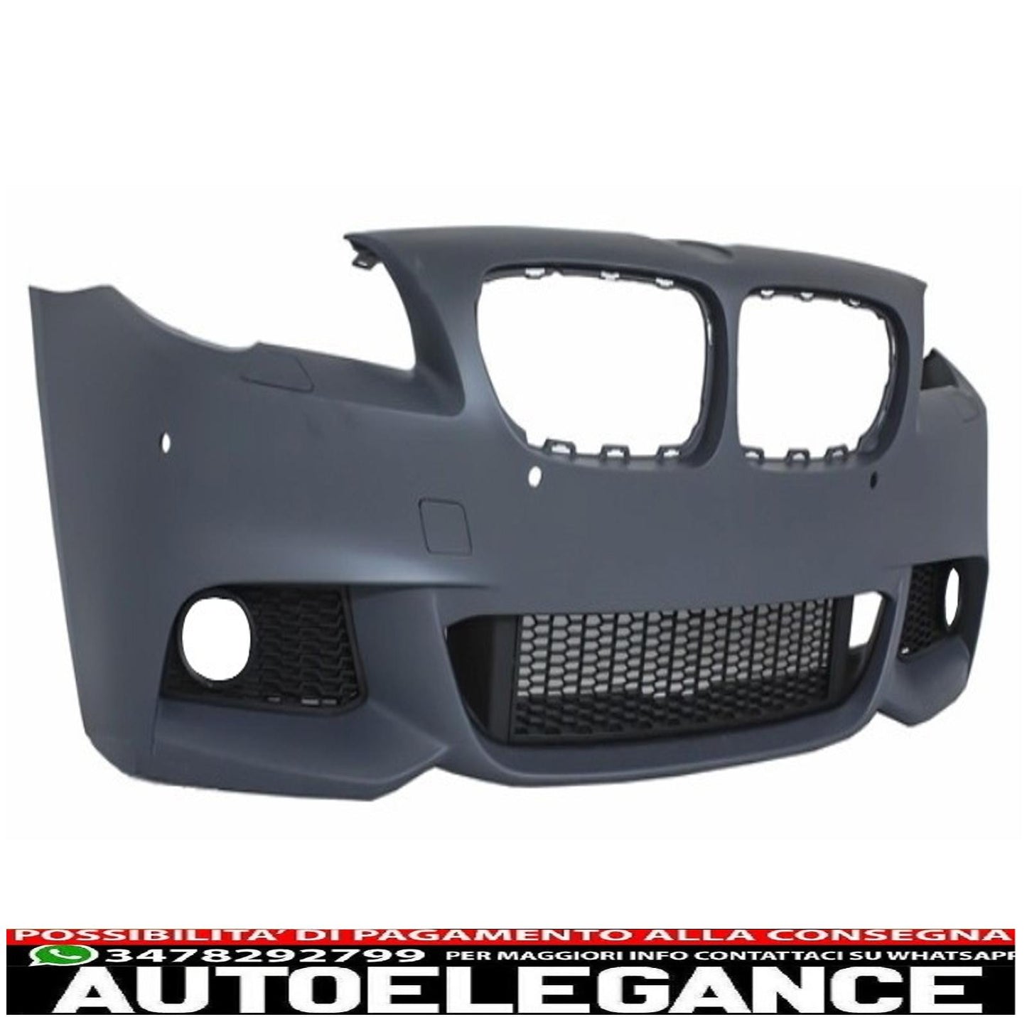 Paraurti anteriore adatto per bmw f10 f11 serie 5 (2011-2014) design m-technik con fendinebbia fumé