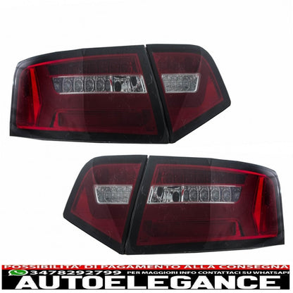 led rear lights suitable for audi a6 4f2 c6 limousine (2008-2011) red smoke restyling design with sequential dynamic cornering lights