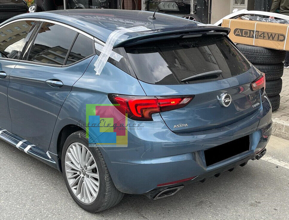 OPEL ASTRA K 2015-2018 REAR BUMPER DIFFUSER ABS GLOSSY BLACK .-. 
