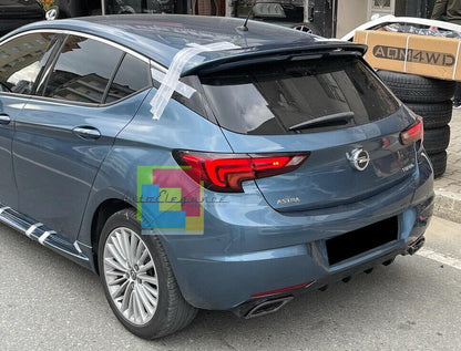 OPEL ASTRA K 2015-2018 REAR BUMPER DIFFUSER ABS GLOSSY BLACK .-. 