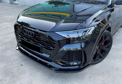 SPLITTER ANTERIORE ADATTO PER AUDI RSQ8 2019+ LOOK NERO LUCIDO DESIGN SPORTIVO
