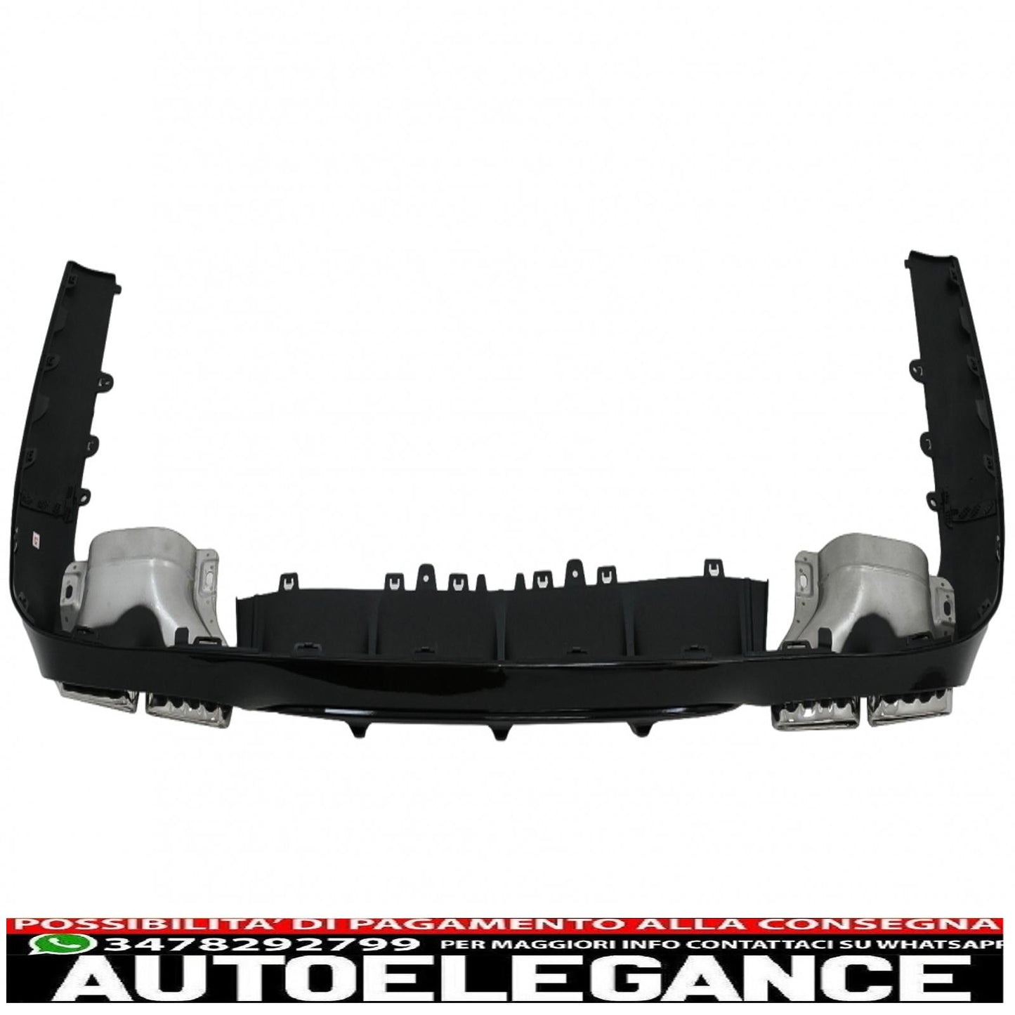 rear diffuser with exhaust tips suitable for mercedes e class c238 a238 amg sport line coupe cabrio (2016-2019) e63 design chrome edition
