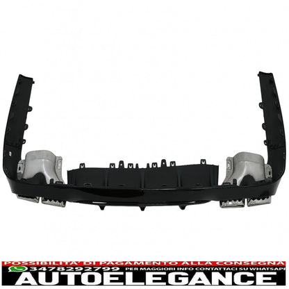 rear diffuser with exhaust tips suitable for mercedes e class c238 a238 amg sport line coupe cabrio (2016-2019) e63 design chrome edition