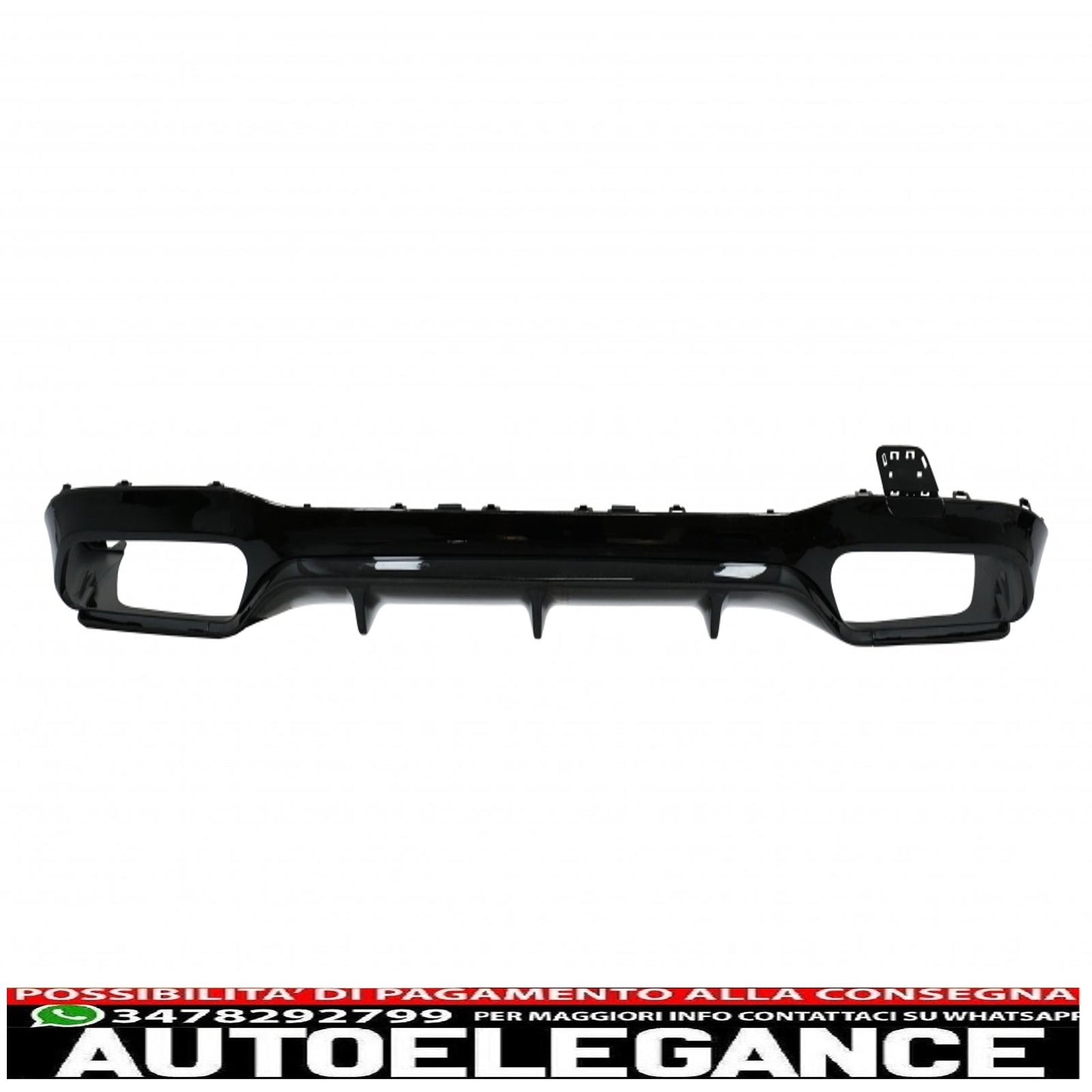 Rear bumper air diffuser with exhaust tips suitable for mercedes e class w213 sport line (2016-2019) e63 all black design