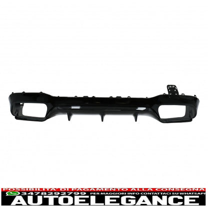 Rear bumper air diffuser with exhaust tips suitable for mercedes e class w213 sport line (2016-2019) e63 all black design