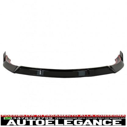 Front bumper spoiler lip suitable for mercedes cla45 c117 x117 (2013-2016) glossy black 