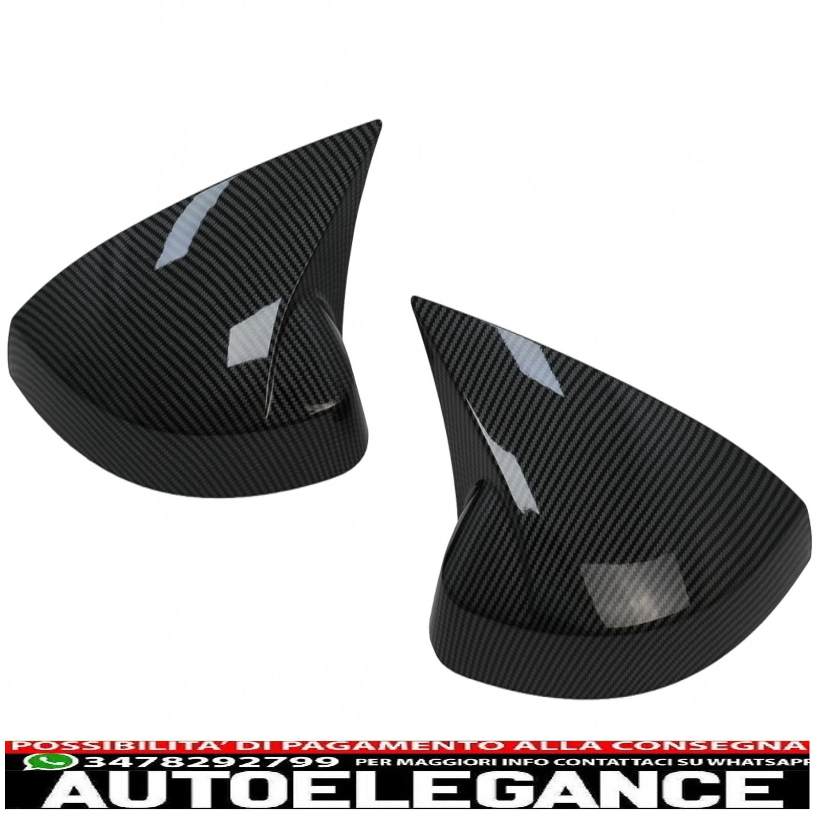 calotte specchietti adatte per audi a3 8v rs3 cabriolet limousine sportback (2012-2019) bat look carbonio AUTOELEGANCERICAMBI