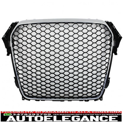 griglia anteriore senza badge con diffusore paraurti e terminali di scarico design RS4 adatto per audi a4 b8 limousine avant facelift (2012-2015)