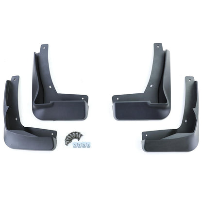 Black front and rear mud flaps suitable for VW Golf 8 with R-Line