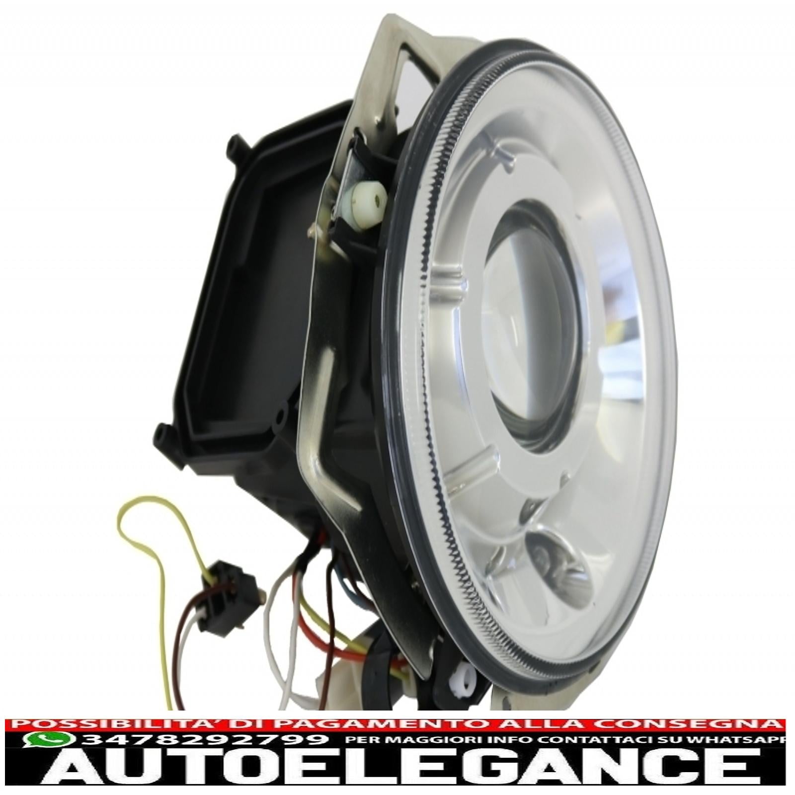 coperture fari con led drl luci diurne nere e fari cromati adatti per mercedes classe g w463 (1989-2012) design g65 AUTOELEGANCERICAMBI