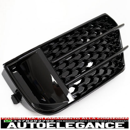 side grills fog light covers suitable for audi a1 8x (2010-2015) rs1 piano black design 