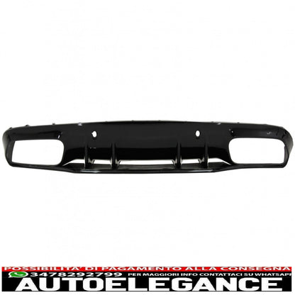 Rear bumper valance diffuser suitable for mercedes c class c205 a205 coupe cabriolet (2014-2019) restyling c63s design silver tips 