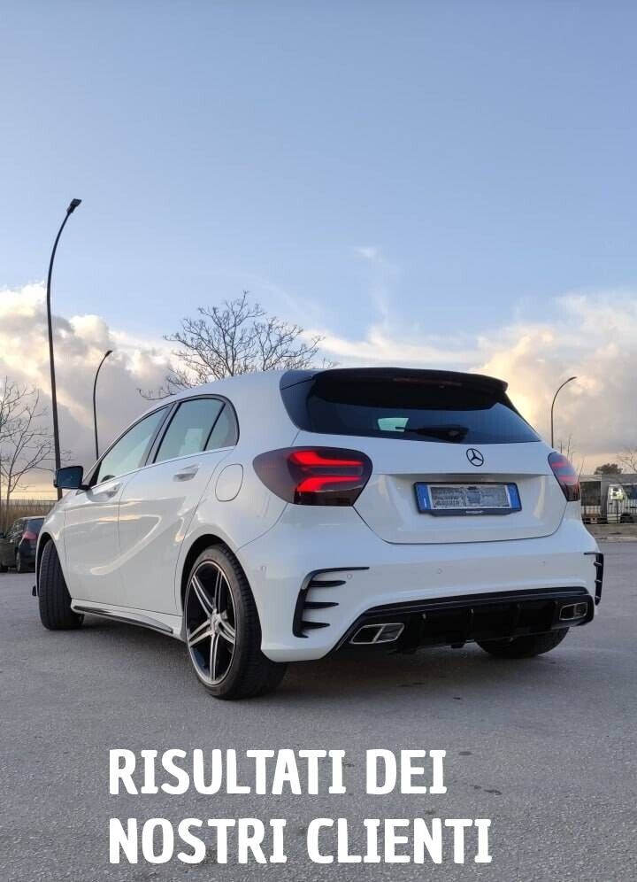 DIFFUSORE ADATTO PER MERCEDES CLASSE A W176 LOOK A45 + TERMINALI CROMATI