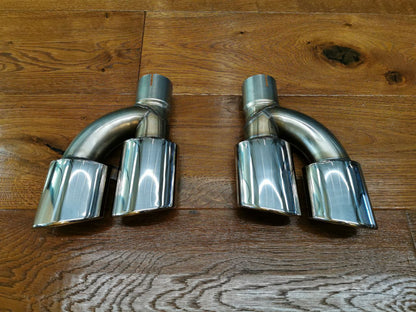 TERMINALI PER MERCEDES W204 W211 W203 R171 W219 W221 W463 LOOK 63 INOX CROMATI