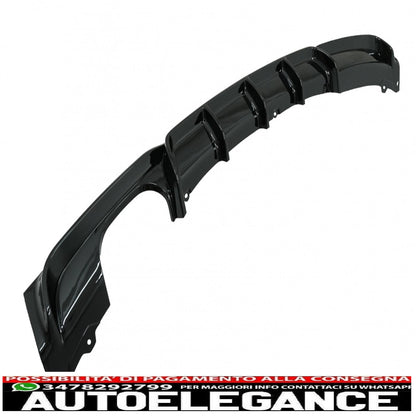 diffusore paraurti posteriore pianoforte spoiler mantovana nero punta marmitta di scarico adatta per bmw serie 3 f30 2011+ m-performance design sinistra doppia uscita