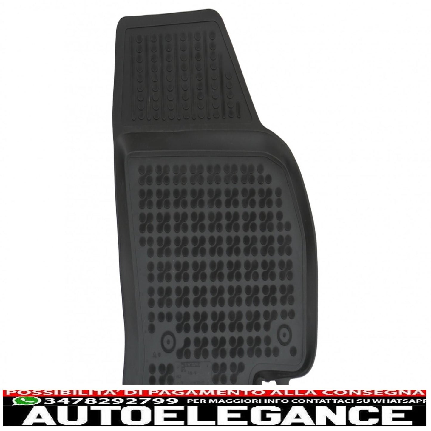 Black rubber mat suitable for VW Polo VI 2017+