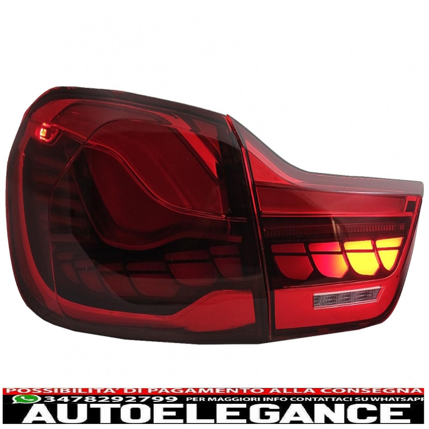 fanali posteriori oled adatti per bmw serie 4 f32 f33 f36 m4 f82 f83 (2013-03.2019) rosso trasparente con luce di svolta sequenziale dinamica