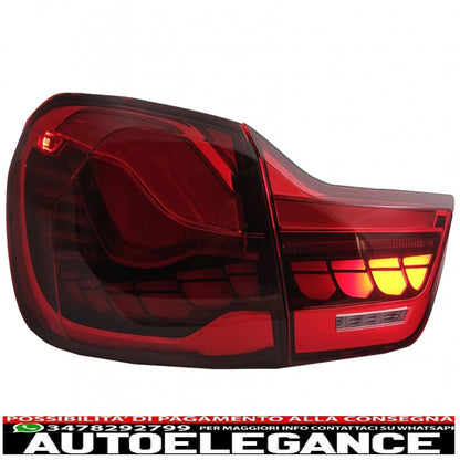 fanali posteriori oled adatti per bmw serie 4 f32 f33 f36 m4 f82 f83 (2013-03.2019) rosso trasparente con luce di svolta sequenziale dinamica