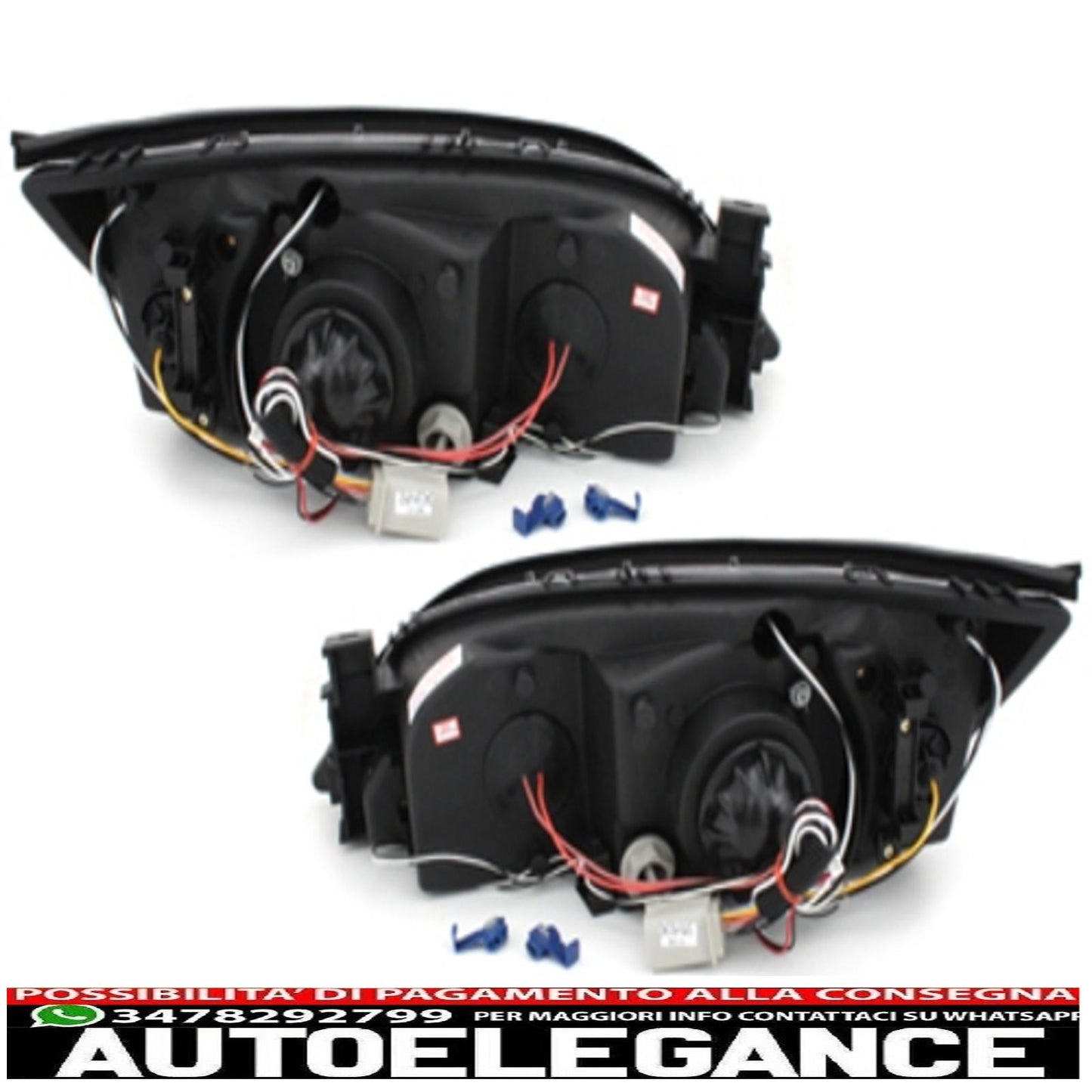 Angel Eyes Headlights suitable for Ford Mondeo MK3 (2000-2007) Black 