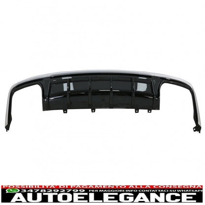 Diffusore a mantovana per paraurti posteriore con terminali di scarico adatto per audi a6 c8 4k avant berlina (2018-up) s6 design argento
