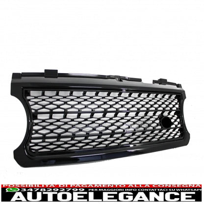 central grille with side vents suitable for land rover vogue iii l322 (2006-2009) supercharged edition autobiography black 