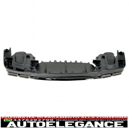 Rear diffuser with black tailpipes suitable for mercedes e class w213 sport line (2016-2019) e63 design night package 